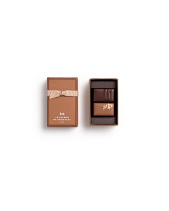 Coffret Pralinés 2 chocolats sur fond blanc 