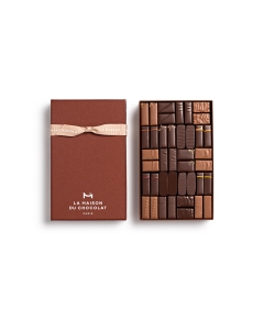 Coffret Maison Dark and Milk 40 chocolates on white background 