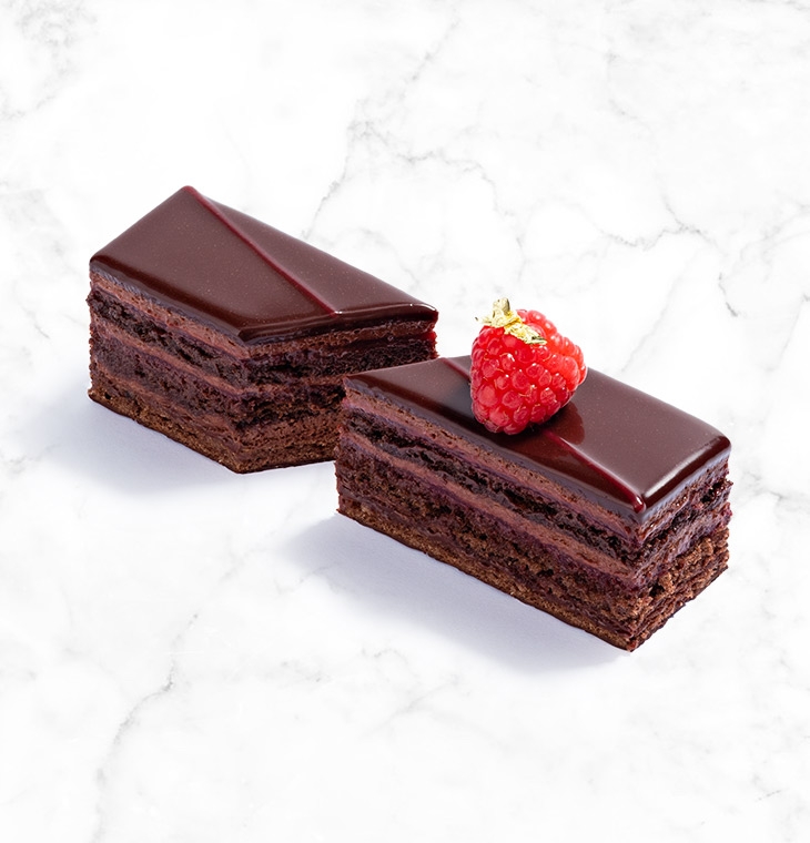 Dark Chocolate Raspberry Mousse Cake NYC - La Maison du Chocolat