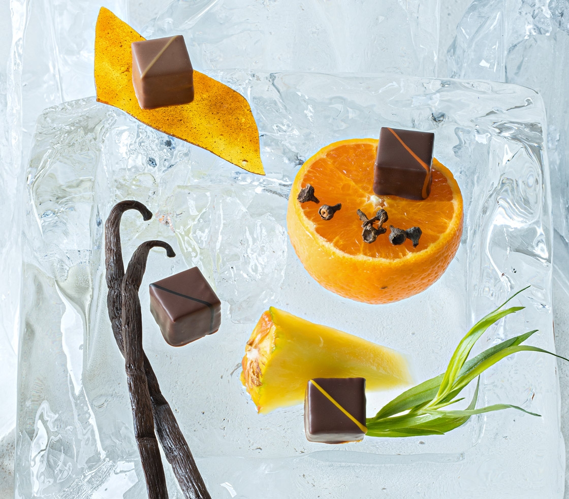 Bonbons de chocolat givrés
