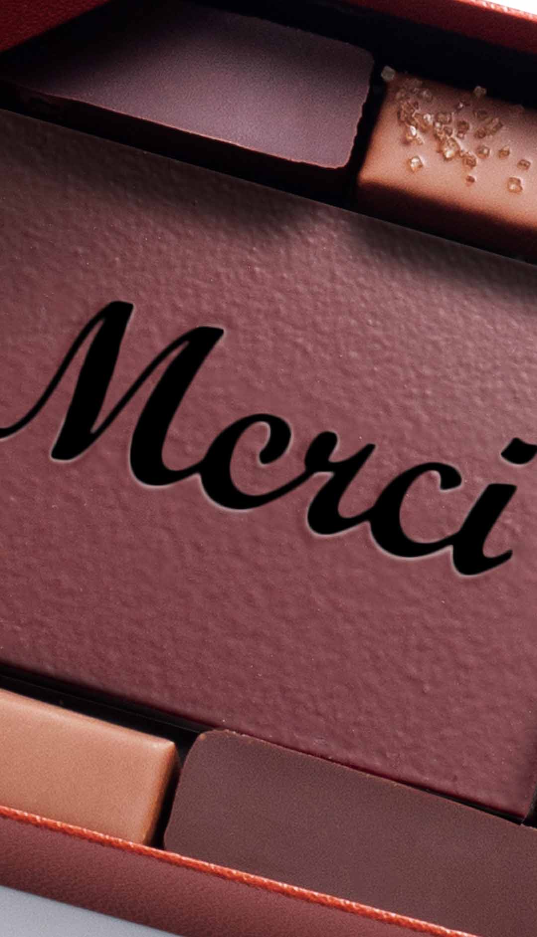 Plaque en chocolat Merci